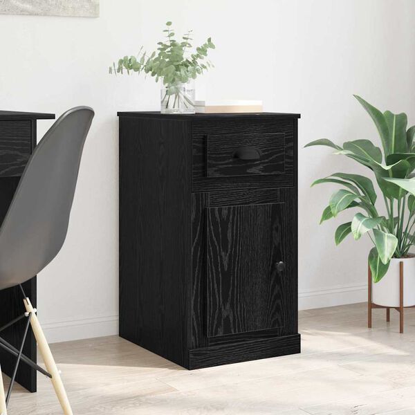 vidaXL Side Cabinet Black Oak 40 x 50 x 75 cm Engineered Wood