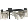 vidaXL Garden Dining Set 5 pcs Light Grey Powder-Coated Steel