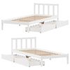 vidaXL Bed Frame without Mattress White 90x200 cm Solid Wood Pine