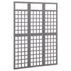 vidaXL 3-Panel Room Divider/Trellis Solid Fir Wood Grey 121x180 cm