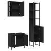 vidaXL 3 Piece Bathroom Cabinet Set Black Engineered Wood