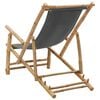 vidaXL Deck Chair Bamboo and Canvas Dark Grey