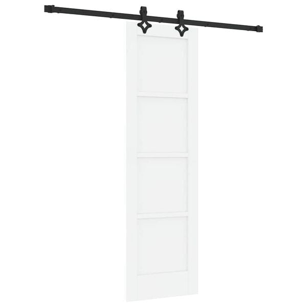 vidaXL Sliding Door White and Black 61 x 198.5 cm Solid Pine Wood