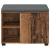 vidaXL Hall Bench Old Wood 60 x 38 x 46 cm Engineered Wood and Fabric