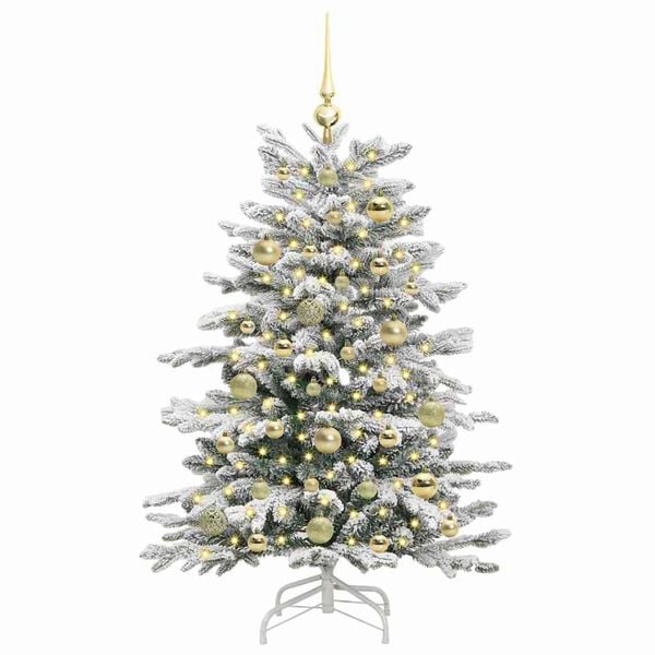 vidaXL Artificial Hinged Christmas Tree White 120 cm PE and PVC