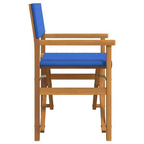 vidaXL Folding Director's Chair Blue Solid Wood Teak
