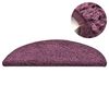 vidaXL Stair Mats 15 pcs 56x17x3 cm Dark Purple Half Round