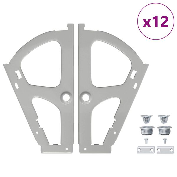 vidaXL Flip Drawer Hinge 12 pcs Silver 235 x 155 x 30 mm Iron