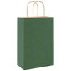 vidaXL Paper Bags 250 pcs with Handles Green 21x11x31 cm