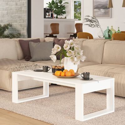 vidaXL Coffee Table White 110x50x35 cm Engineered Wood