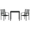 vidaXL Garden Dining Set 3 pcs Black PVC rattan