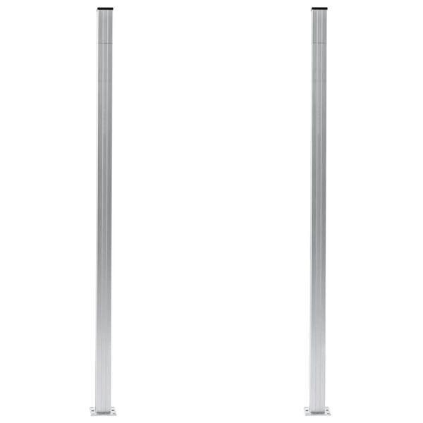 vidaXL Fence Posts 2 pcs Aluminium 185 cm