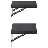 vidaXL Wall Shelves 2 pcs 50x30 cm Black Stainless Steel