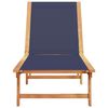 vidaXL Sun Lounger Blue Solid Wood Acacia and Textilene