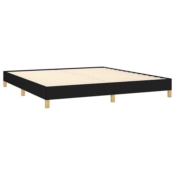 vidaXL Bed Frame without Mattress Black 180x200 cm Super King Super King Fabric