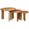 vidaXL Nesting Coffee Tables 3 pcs Brown &Oslash; 54 x 40 cm Solid Mango Wood