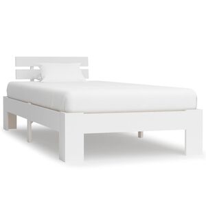 vidaXL Bed Frame without Mattress White Solid Pine Wood 90x200 cm
