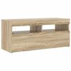 vidaXL TV Cabinet with LED Lights Sonoma Oak 90x35x40 cm