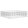 vidaXL 60-Panel Pet Cage with Door Black 35x35 cm Steel