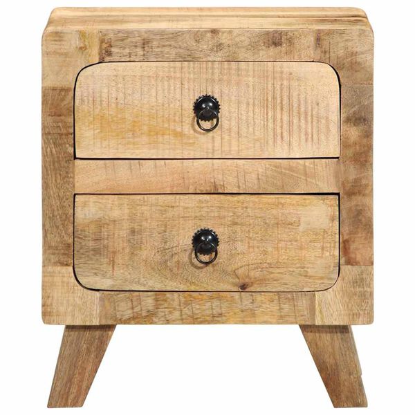vidaXL Bedside Cabinet 2 pcs 40x32x46 cm Solid Wood Rough Mango