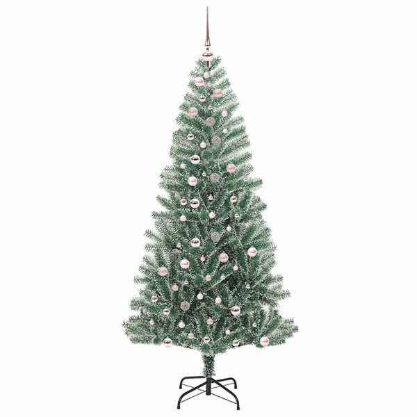 vidaXL Artificial Christmas Tree Snow Flocked with LED Light 240 cm