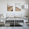 vidaXL Metal Bed Frame without Mattress with Footboard White 150x200cm