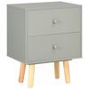vidaXL Bedside Cabinets 2 pcs Grey 40x30x50 cm Solid Pinewood