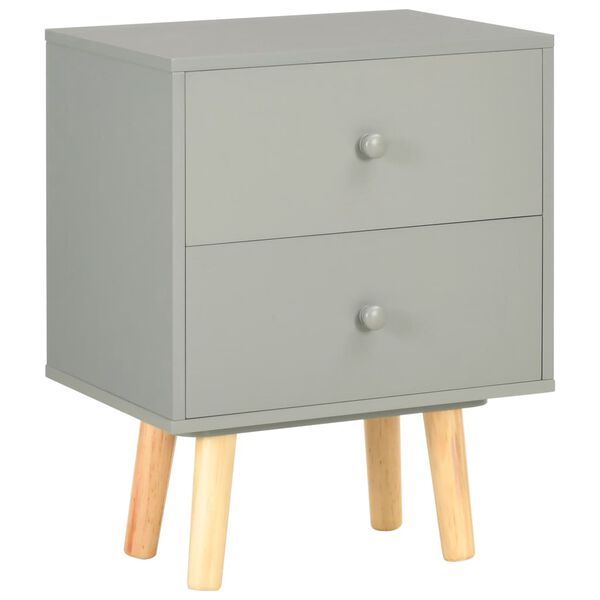vidaXL Bedside Cabinets 2 pcs Grey 40x30x50 cm Solid Pinewood
