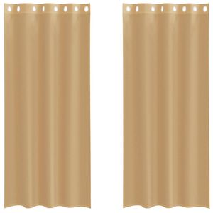 vidaXL Voile Curtains with Grommets 2 pcs Sand