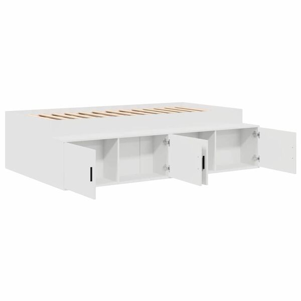 vidaXL Bed Frame with Drawer White 90 x 190 cm Engineered Wood