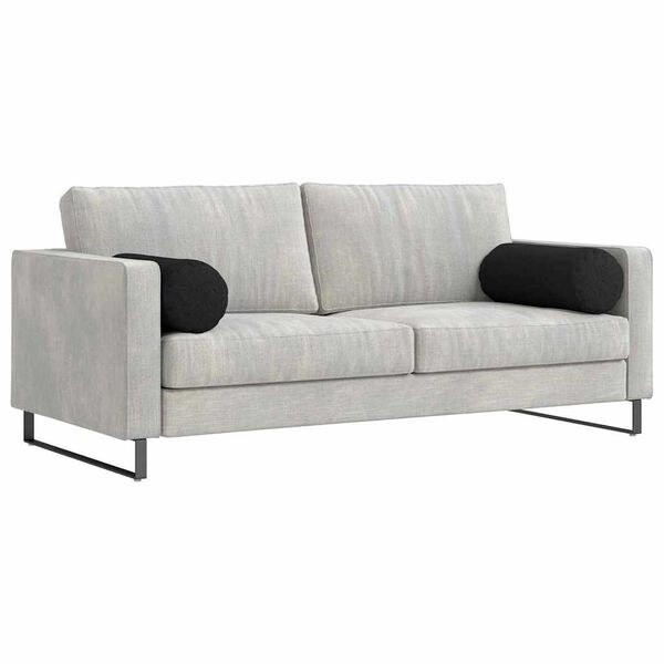 vidaXL Bolster Pillows 2 pcs Black Ø 25 x 70 cm Fabric