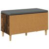 vidaXL Hall Bench with Cushion with Storage Smoked Oak 80 x 38 x 46 cm