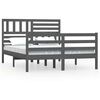 vidaXL Bed Frame without Mattress Grey 135x190 cm Double Solid Wood