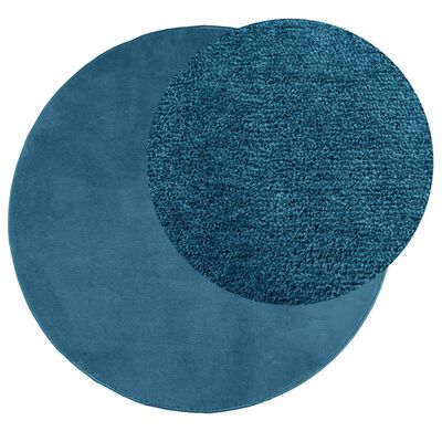 vidaXL Rug OVIEDO Short Pile Turquoise Ø 100 cm