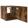 vidaXL TV Wall Cabinet with LED Lights Smoked Oak 30.5x35x30 cm