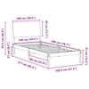 vidaXL Bed frame White and light grey 100 x 200 cm Solid pine wood