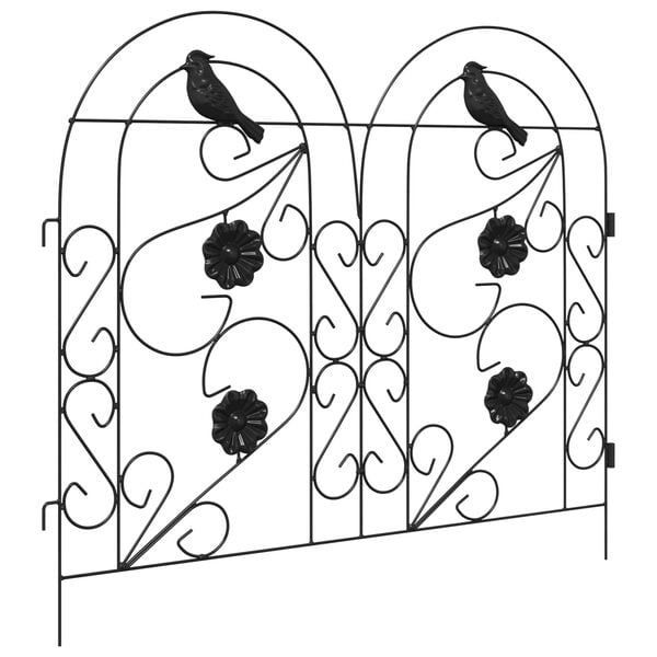 vidaXL Garden Fence Trellis Black 308.5 x 54.5 x 0.3 cm