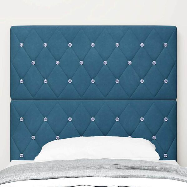 vidaXL Headboard with Headboard Dark Blue 100 cm Faux Leather