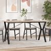 vidaXL Dining Table Y-Frame 140x80x75 cm Solid Wood Pine and Steel