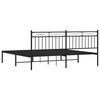 vidaXL Metal Bed Frame without Mattress with Headboard Black 180x200cm