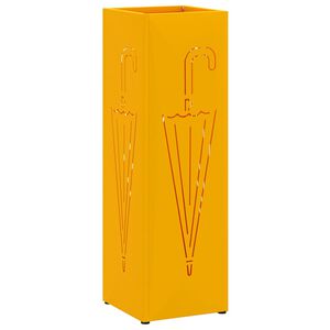 vidaXL Umbrella Stand Mustard 15.5 x 15.5 x 49 cm Metal