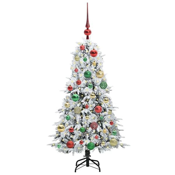 vidaXL Artificial Hinged Christmas Tree White 120 cm PE and PVC
