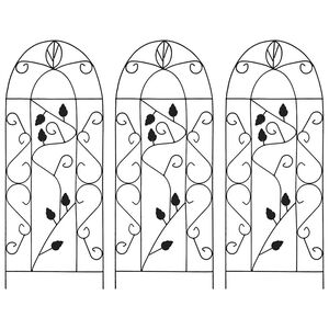 vidaXL Plant Climbing Racks 3 pcs Black 40x100 cm Iron