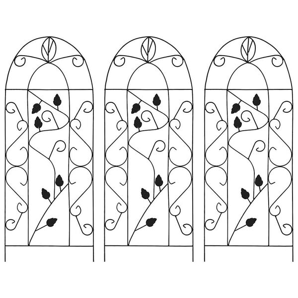 vidaXL Plant Climbing Racks 3 pcs Black 40x100 cm Iron