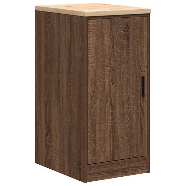 vidaXL Garage Storage Cabinet Brown Oak 40x51x85 cm Solid Wood Pine