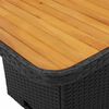 vidaXL Garden Table Black 110x110x71 cm Poly Rattan and Acacia Wood