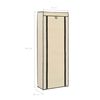 vidaXL Shoe Cabinet with Cover Cream 57x29x162 cm Fabric