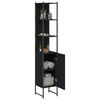 vidaXL Bathroom Cabinet Black 33x33x185.5 cm Engineered Wood