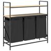 vidaXL Laundry Basket 3 Compartments with Shelves Sonoma Oak
