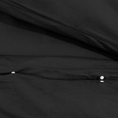 vidaXL Duvet Cover Set Black 220x240 cm Cotton
